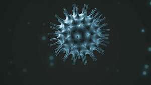 Coronavirus visualization on black background 