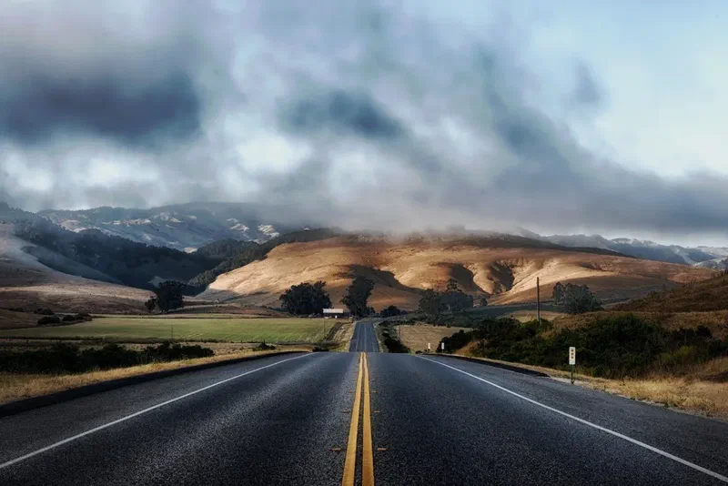 Highway and Mountains