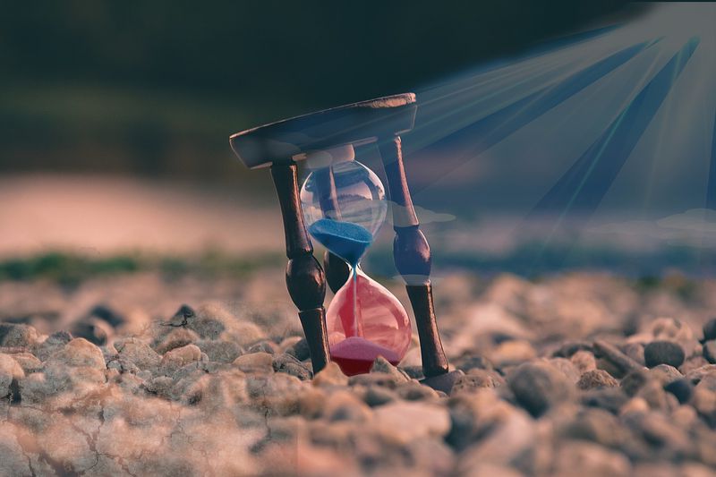 sand clock on the coast