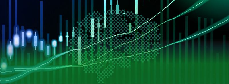 Green lines upward