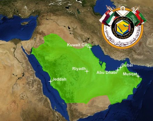 GCC Patent Ofisine üye ülkeleri gösteren harita